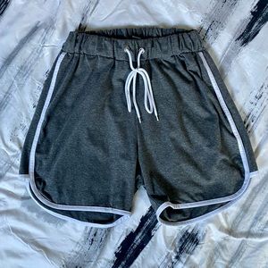 High Rise Cotton Track Shorts